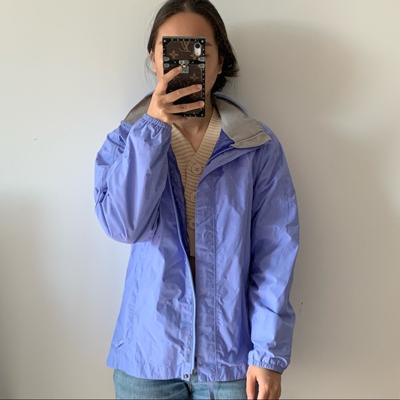 North Face Periwinkle Size Large Light Reflective Rain Jacket - Picture 1 of 4
